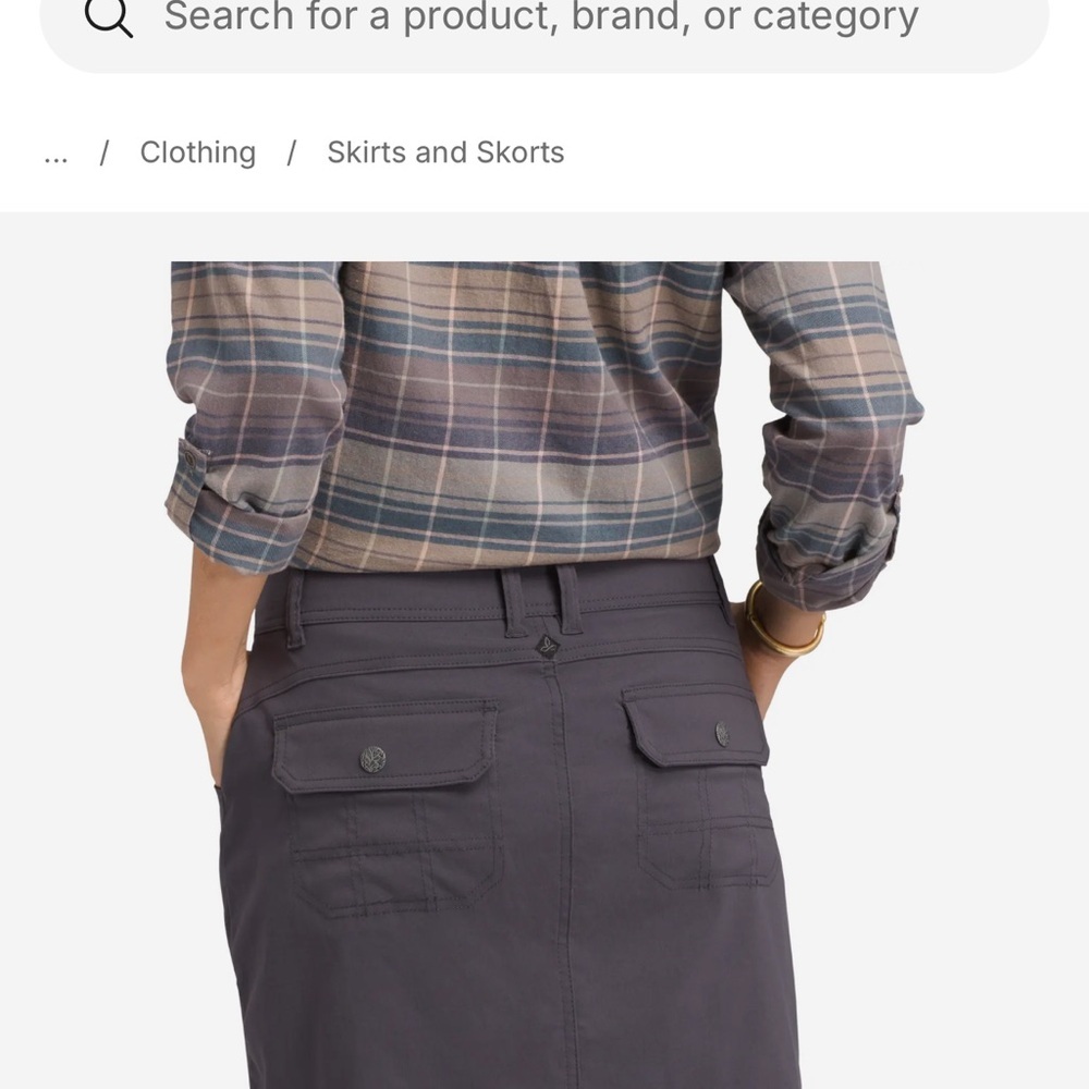 prAna Halle Skort Women’s 8 Moonrock Gray Stretch Hiking Skirt - Picture 2 of 11